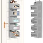 Utopia Home Hanging Closet Organizer, Over The Door Storage with Compartments, Over The Door Pantry Organizer, Hanging Organizers for Sweaters (5 Pockets, Grey)