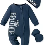Baby Boy Clothes Letter Print One Piece Romper Baby Coming Home Outfits with Hat Newborn Boy Outfits