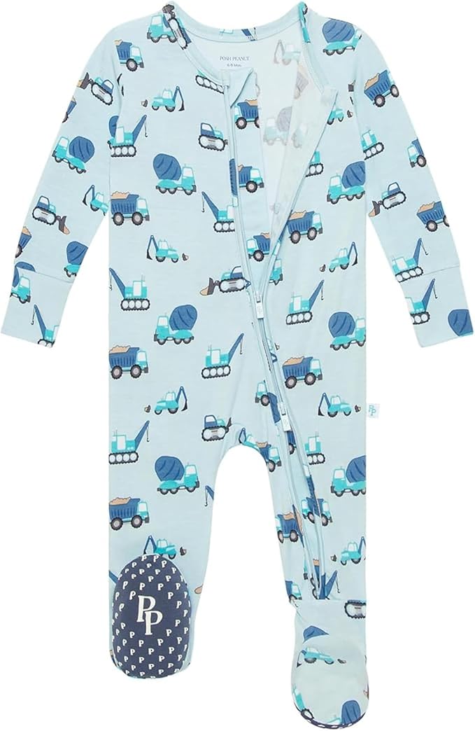Posh Peanut Baby Boy Sleepers - Viscose from Bamboo Baby Pajamas - 2 Way Zipper Sleepers & Footie Pajamas with Designer Grips