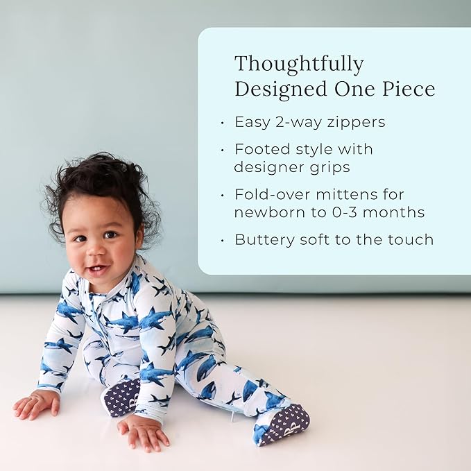 Posh Peanut Baby Boy Sleepers - Viscose from Bamboo Baby Pajamas - 2 Way Zipper Sleepers & Footie Pajamas with Designer Grips