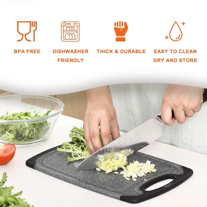 KIMIUP Kitchen Cutting Board (Set of 3),Professional Chopping Boards Sets,Dishwasher Safe Cutting Boards With Juice Grooves & Carrying Handle & No BPA