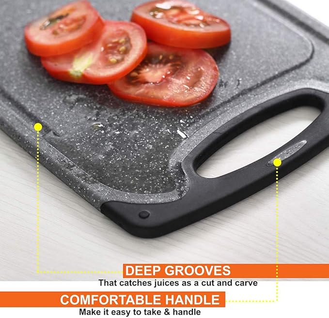 KIMIUP Kitchen Cutting Board (Set of 3),Professional Chopping Boards Sets,Dishwasher Safe Cutting Boards With Juice Grooves & Carrying Handle & No BPA