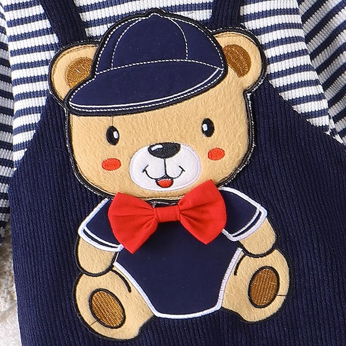 Baby Boy Clothes Newborn Hoodie Romper Fall Winter One-piece Outfit Infant Cute Cartoon Clothing Set 0-18 Months