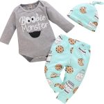 Newborn Infant Baby Clothes Long Sleeve Romper + Pants + Hat 3PCS Outfits Set…