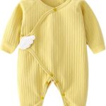 Newborn Baby Romper – Unisex Cotton Bodysuit for Infant Baby Boys Girls 3 Pack Long Sleeve Button Solid Jumpsuits